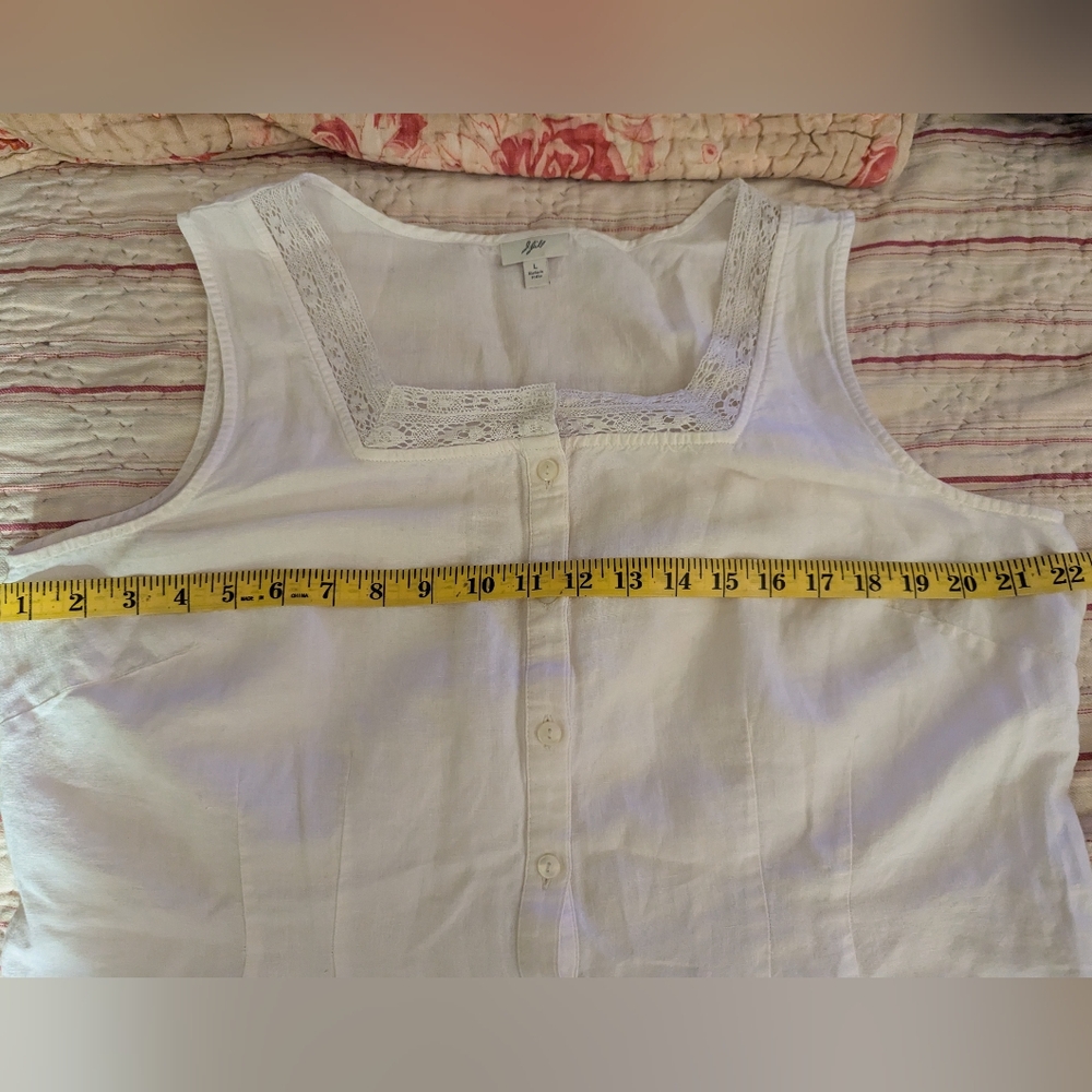 J Jill French Lace White Summer Top.